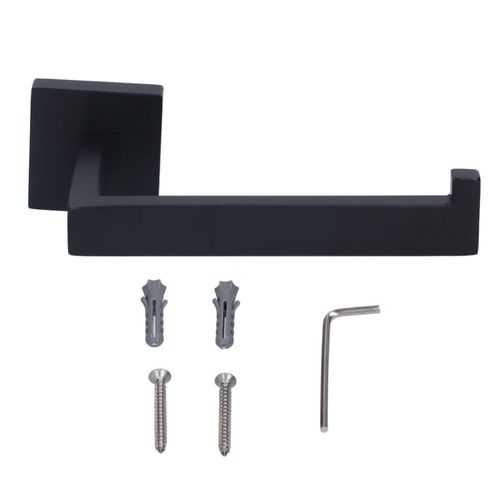 HJLIAN Porte-papier hygienique en acier inoxydable resistant a la corrosion pour salle de bain et cuisine (noir)