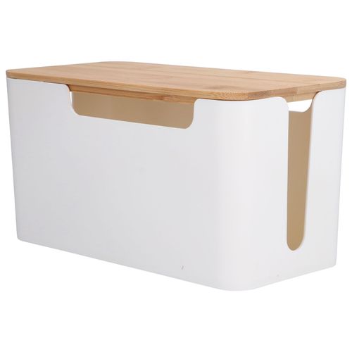 Hjlian Boite De Rangement Pour Cables, Petite Boite De Rangement Avec Couvercle En Bois Pour Cacher Les Cables De Television, Routeurs, Ordinateurs, Maison Et Bureau