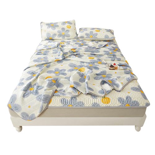 HJLIAN Matelas de couchage en latex doux, respirant et rafraichissant, avec 2 taies d'oreiller, pour l'ete, type 1, 150 x 200 cm
