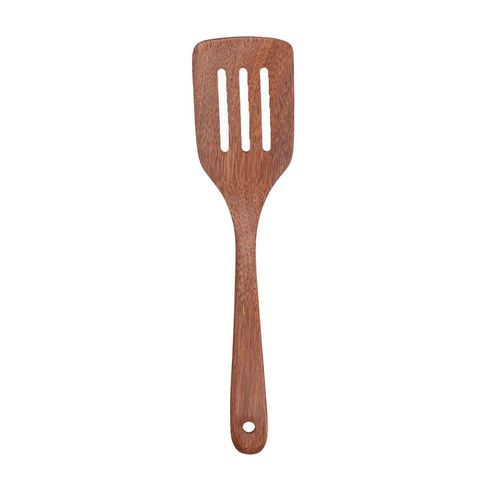 Hjlian Spatule A Long Manche En Bois Naturel, Spatule A Frire, Trou Rond, Ustensile De Cuisine Mural, Spatule Anti-Fuite