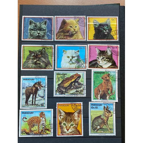 Lot De Timbres Représentant Les Animaux Au Paraguay
