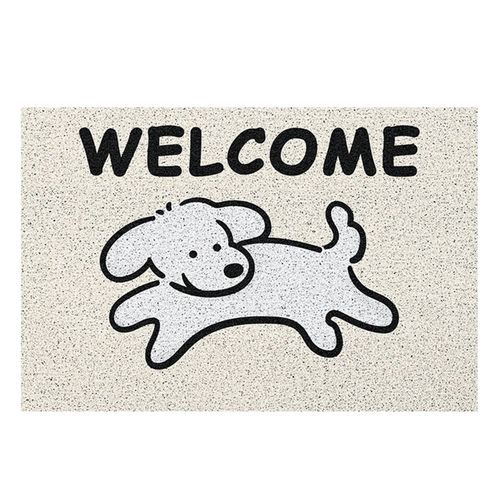 Hjlian Paillasson Antiderapant Motif Chien De Dessin Anime Mignon, Tapis De Bienvenue Pour Porte D'entree, Decoration D'interieur, Beige, 40 X 60 Cm