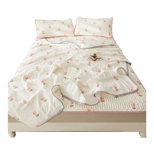 HJLIAN Matelas de couchage en latex doux, respirant et rafraichissant, avec 2 taies d'oreiller, pour l'ete, type 2, 150 x 200 cm