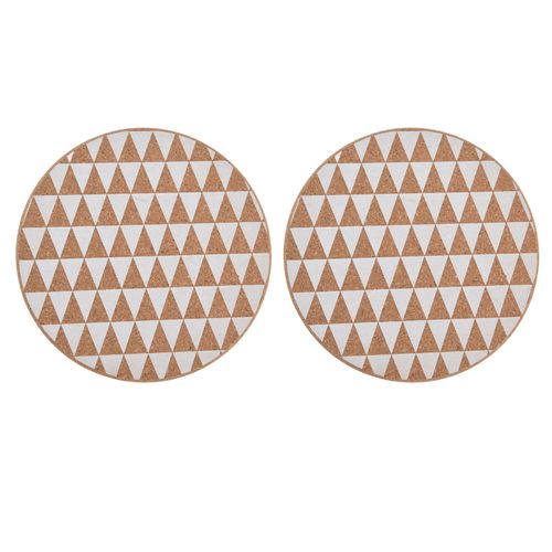 Hjlian Lot De 2 Sous-Verres En Liege De Securite, Pratiques, Brillants, Epais, Style Rustique, Decoration En Bois Pour Cuisines, Triangulaires