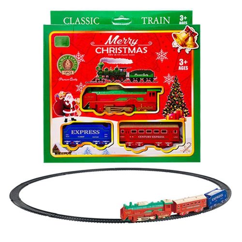 HJLIAN Train de Noel electrique jouet autour du sapin, decoration de Noel avec eclairage, jouet, cadeaux pour enfants