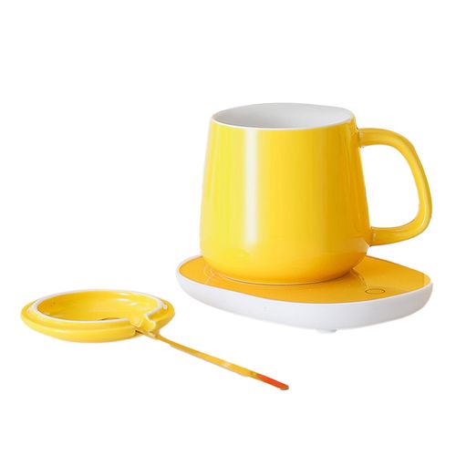HJLIAN Tasse a motif canard avec chauffe-tasse intelligent, arret automatique, ensemble de chauffe-tasse intelligent en ceramique 380 ml