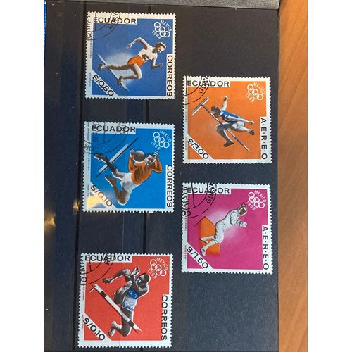 Lots De  5 Timbres Jeux Olympiques Équateur De 1968