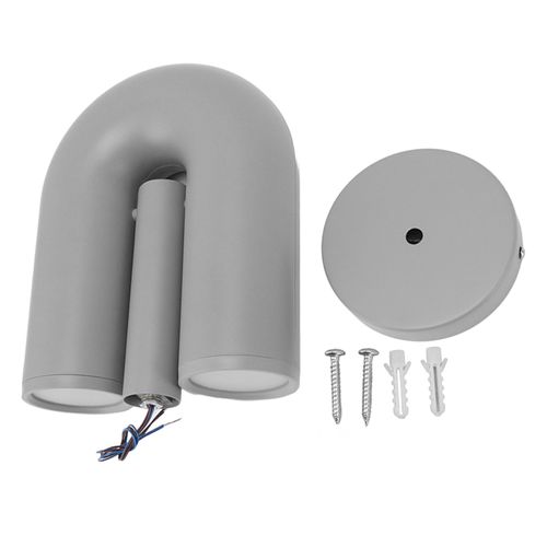Hjlian Applique Murale En Forme De U En Fer Abs, Style Nordique Moderne, Lumiere Chaude, Decorative, Pour Couloir D'hotel, 85 A 265 V, Gris