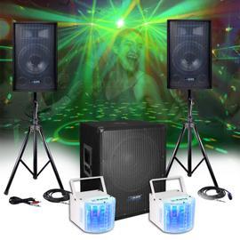 Pack Jeux de lumières Karma DJLED223 à LED RGBW de 10W QUAD, 2 Soucoupes  OVNI Eclairage Soirée Fête Anniversaire DJ