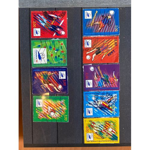 Lot De Timbres Représentants Certaines Ville De France Lors De La Coupe De France 1998