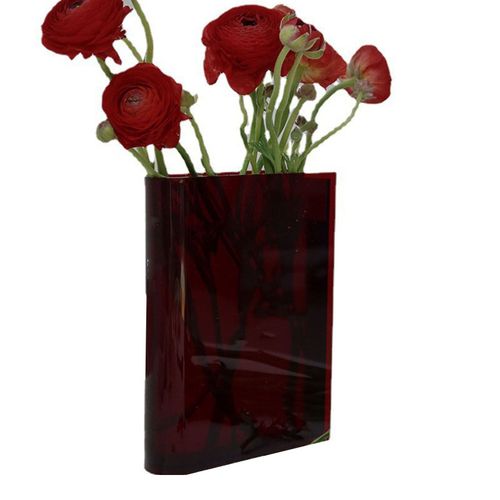 Hjlian Vase En Forme De Livre Pour Fleurs, Decoration Esthetique De Piece, Saveur Culturelle Artistique, Vase Decoratif En Forme De Livre Pour La Maison, La Chambre A Coucher, Le Bureau, Marron (Personnages Blancs)