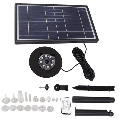 Hjlian Fontaine Solaire 10 V 10 W Avec Eclairage Led Colore, Pompe A Eau Solaire D'exterieur, Fontaine Flottante Pour Etang, Piscine, Jardin