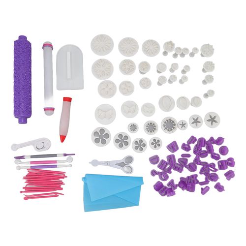 Hjlian Kit De Decoration De Gateaux 103 Pieces?: Rouleau A Patisserie, Poche A Douille, Ciseaux, Separateur, Stylo De Coupe, Pour Debutants Et Amateurs De Gateaux