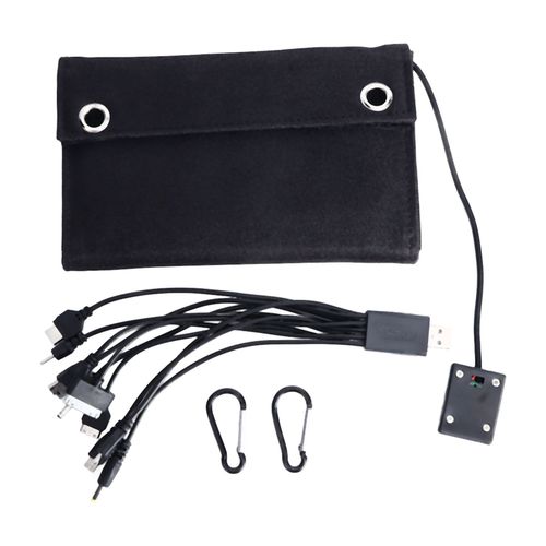 Hjlian Chargeur Solaire Pliable En 5 Parties, Puissance De Sortie Elevee, Usb 1 A 10, Pour Recharger Les Telephones Portables En Exterieur.