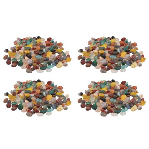 HJLIAN Lot de 4 galets decoratifs irreguliers, couleurs resistantes, bords lisses, pierres polies assorties pour plantes en pot et aquariums