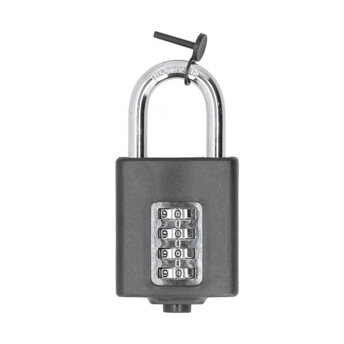HJLIAN Cadenas antivol robuste et etanche a combinaison a 4 chiffres pour armoire de sport, salle de sport, ecole, noir