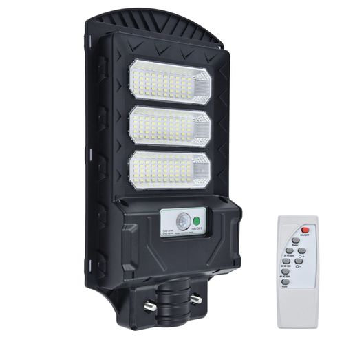 Hjlian Lampadaire Solaire A Led 300 W 150 Led, Etanche, Avec Capteur Solaire, Pour L'exterieur, Les Places, Les Parcs Et Les Rues