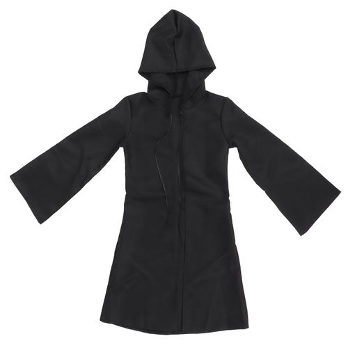 Hjlian Cape Noire A Capuche Pour Halloween, Longue Cape Unisexe, Tenue De Cosplay, Costume De Fete Pour Adultes
