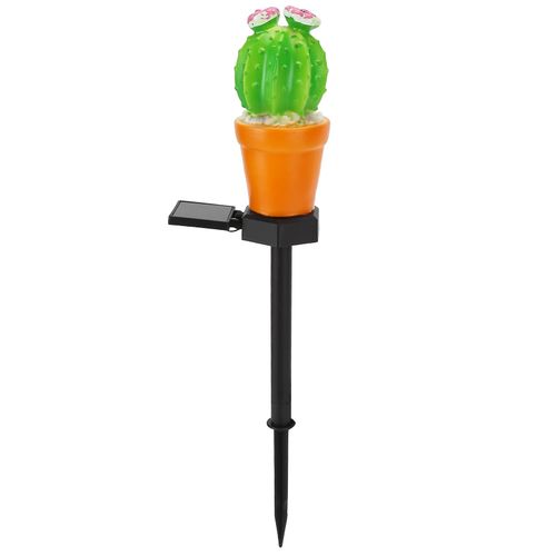 Hjlian Lampe De Pelouse Solaire A Led Etanche Ip65, Lampe De Paysage A Piquet Pour Jardin Exterieur, Cactus A Une Tete