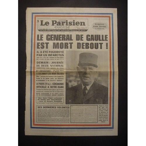 Mort Du Général De Gaulle : Journal Le Parisien Libéré Du 11/11/1970 -  N° 8148