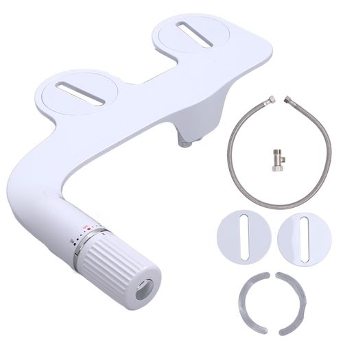 HJLIAN Ensemble d'accessoires pour bidet de toilettes G1/2, pulverisateur d'eau a double buse en ABS pour salle de bain, pour usage domestique