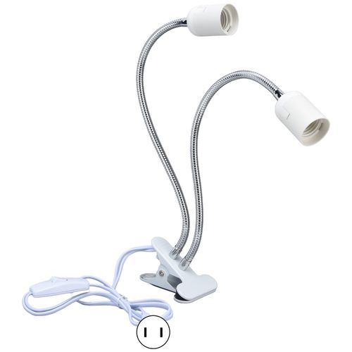 Hjlian Support De Lampe De Bureau A Clip, Reglable A 360¡Ã, Flexible, En Alliage D'aluminium, E27/E26, Pour Chambre A Coucher, Bureau, Prise 100-240 V Us