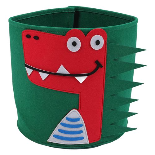 HJLIAN Panier a linge en coton epais, motif animal de dessin anime, jouets pour enfants, debris menagers, seau de rangement pour vetements sales, 30 x 27 cm, dinosaure