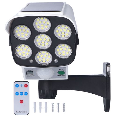 Hjlian Applique Murale Solaire 77 Led Avec Detecteur De Mouvement Et Projecteur Etanche Pour Jardin Et Allee Exterieure