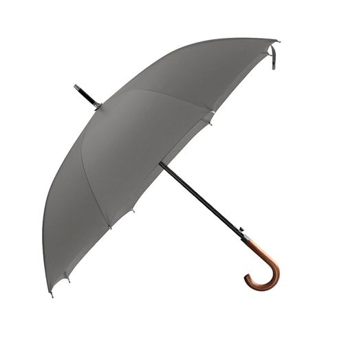 HJLIAN Parapluie long avec long manche en bois, coupe-vent, style retro, resistant a l'eau, haute densite, grand format, pour la pluie, le soleil, gris