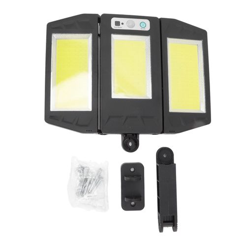 Hjlian Lampadaire A Capteur Solaire Etanche Ip65, Applique Murale A Capteur De Corps Humain Pour Exterieur, Cour, Allee, Jardin, Route