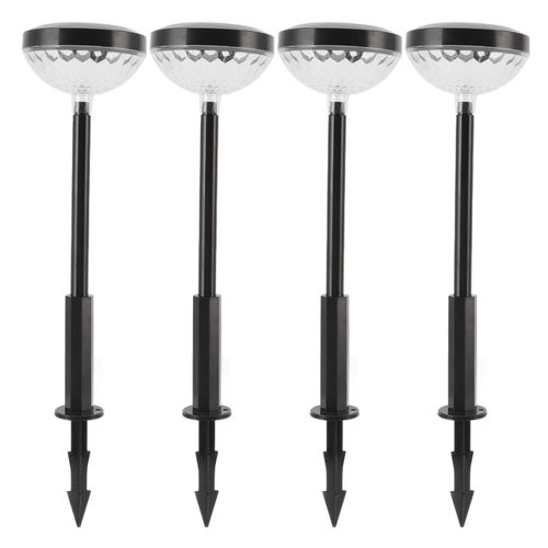 Hjlian Lot De 4 Lampes Solaires D'exterieur Pour Pelouse, Eclairage Decoratif Au Sol, Lumiere Chaude Et Toujours Lumineuse, 2 Vitesses