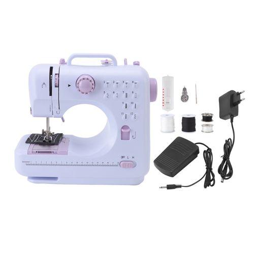 HJLIAN Mini machine a coudre electrique 12 points, machine a coudre domestique pour bricolage, prise UE 110-220 V