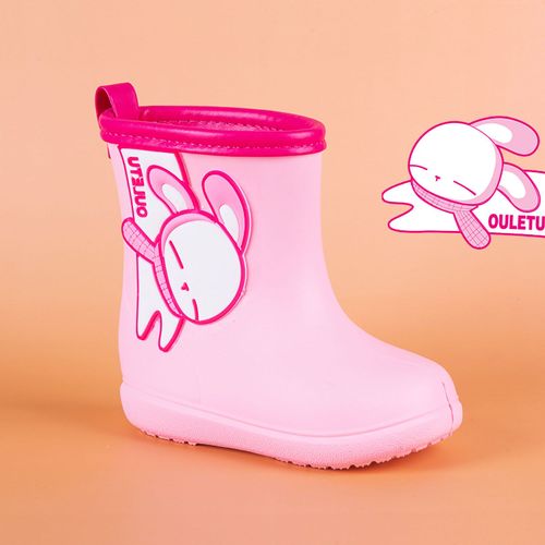 Hjlian Bottes De Pluie Confortables Pour Enfants, Motif Dessin Anime Mignon, Tube Central, Rose, 160 Mm