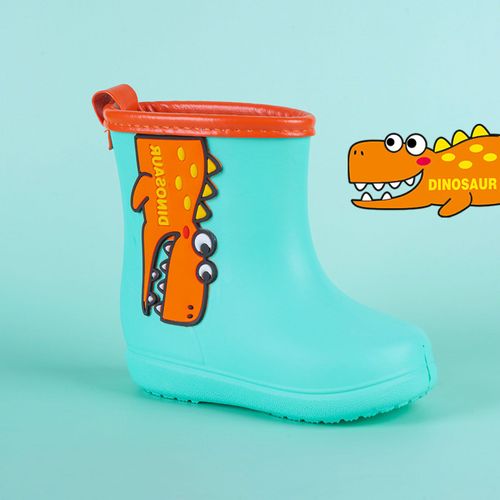 Hjlian Bottes De Pluie Confortables Pour Enfants, Motif Dessin Anime Mignon, Tube Central, Vert, 160 Mm