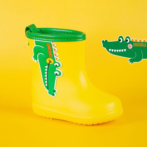 Hjlian Bottes De Pluie Confortables Pour Enfants, Motif Dessin Anime Mignon, Tube Central, Jaune, 160 Mm