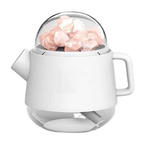HJLIAN Humidificateur en pierre de sel 360 ml, forme bouilloire, diffuseur d'huiles essentielles sans fil et silencieux, pour la maison, le dortoir, cadeau, blanc