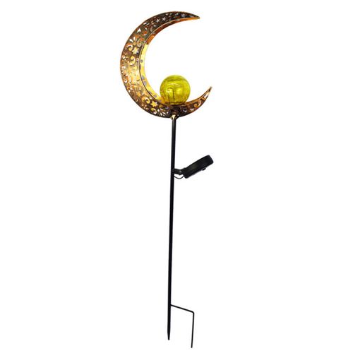 Hjlian Lampes De Paysage Vintage Decoupees En Fer, Lampe Solaire Pour Pelouse Exterieure, Golden Moon