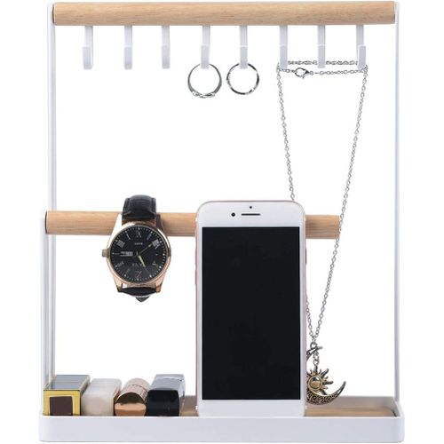 Hjlian Presentoir A Bijoux En Bois, Organisateur De Bijoux Multifonctionnel, Presentoir A Bijoux