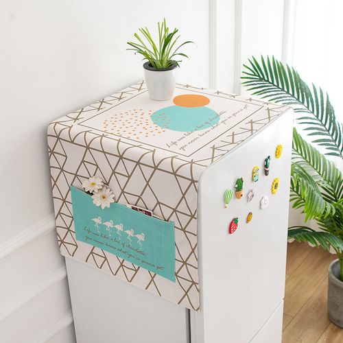 HJLIAN Housse de protection anti-poussiere en coton et lin, tissu impermeable pour appareil electromenager GB261 45 x 140 cm, refrigerateur et machine a laver