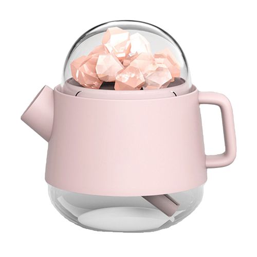 HJLIAN Humidificateur en pierre de sel 360 ml, forme de bouilloire, diffuseur d'huiles essentielles sans fil et silencieux, pour la maison, le dortoir, cadeau, rose