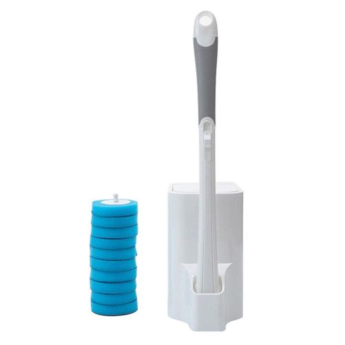 HJLIAN Brosse de toilette jetable avec 10 tetes de recharge desinfectantes pour brosse de toilette. Kit de nettoyage puissant pour brosse de toilette.