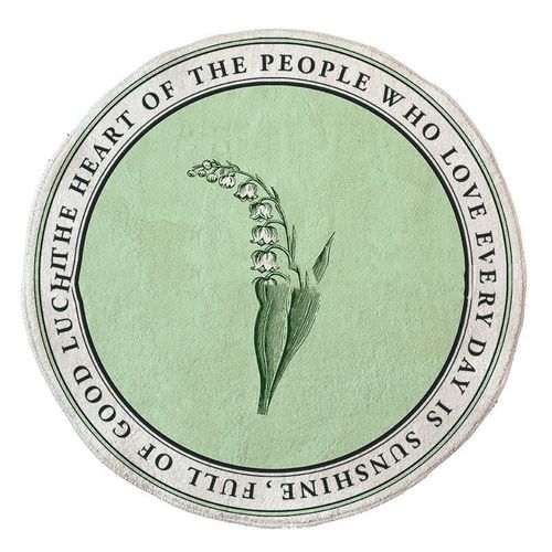 Hjlian Tapis De Salle De Bain Rond Vert En Fibres Chimiques, Absorbant L'eau, Antiderapant, Pour Porte, Cuisine, Maison, Flores Convallariae, 60 Cm