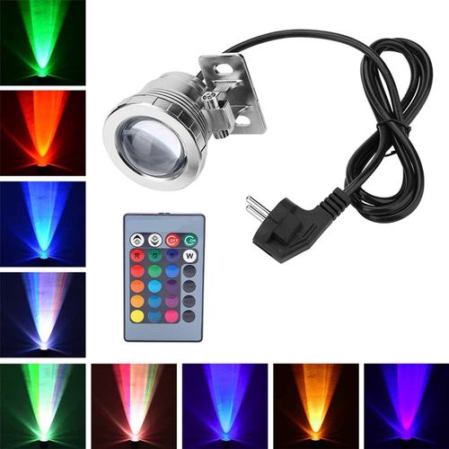 Hjlian Projecteur Led Multicolore Etanche 10 W Rvb Pour Fontaine Et Etang