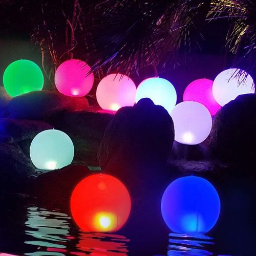 Hjlian Lampe Flottante A Led De 40 Cm Pour Piscine, Boule Gonflable Surdimensionnee, Decoration De Jardin, D'arriere-Cour, D'etang, De Fete