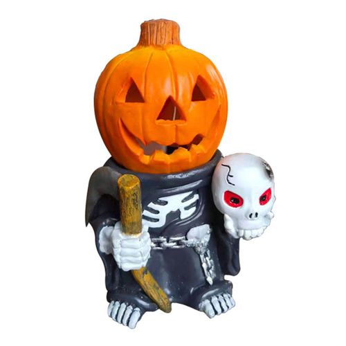 Hjlian Resine Citrouille Chevalier Halloween Decoration Lumiere Jardin Decor Lanterne Table Veilleuse Lampe Pour Enfants Chambre Porche Decor