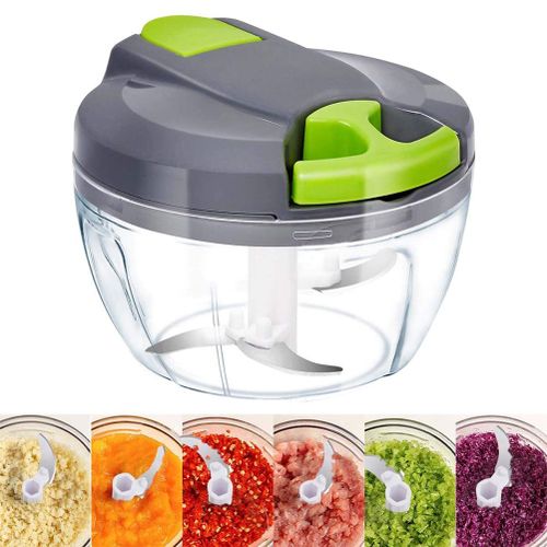 Hjlian Hachoir Manuel A 3 Lames, Robot Culinaire Manuel, Hachoir A Ail Portatif Pour Legumes, Fruits Et Viande