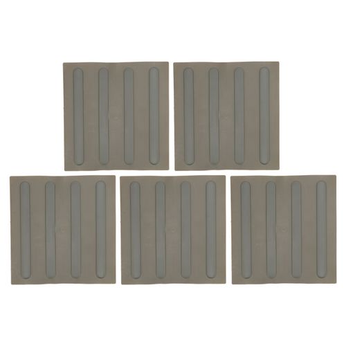 HJLIAN Lot de 5 dalles de sol antiderapantes en caoutchouc, avertissement tactile, pour trottoir, pave, plaque de base, gris