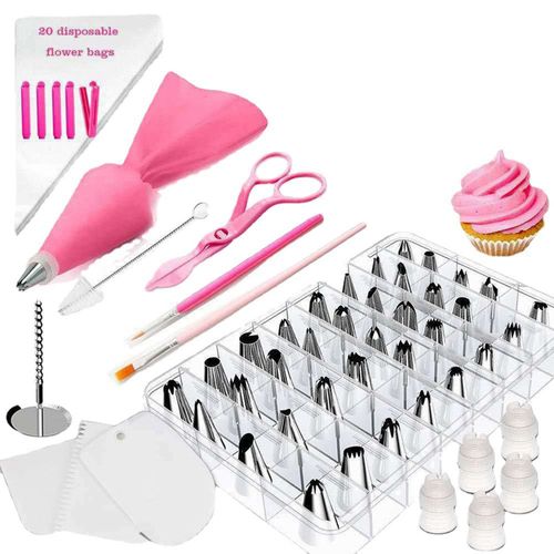 Hjlian Kit De Decoration De Gateaux 83 Pieces Avec Douille Et Poche A Douille, Fournitures De Patisserie Pour Cupcakes Et Biscuits