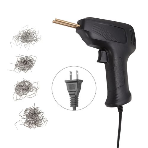 HJLIAN Poste a souder electrique portable et polyvalent pour plastique, avec 4 types d'agrafeuses a chaud pour la reparation des fissures de pare-chocs, prise americaine noire 110 V