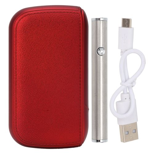 HJLIAN Ensemble briquet couleur pure 50 mAh rechargeable en plastique, hauteur reglable, etui a cigarettes portable, rouge